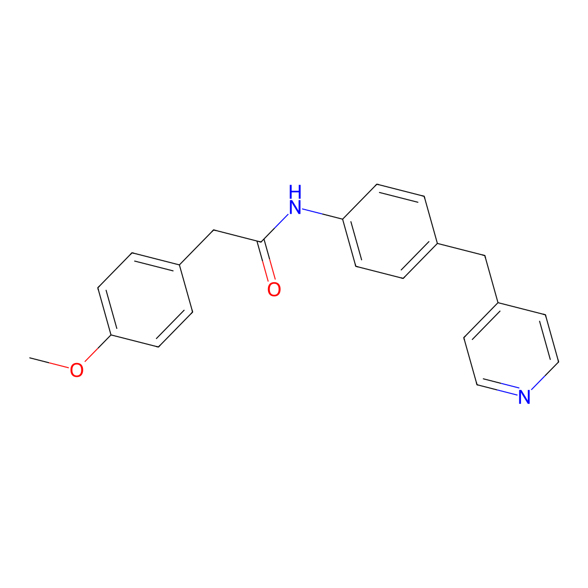 2-(4-methoxyphenyl)-N-[4-(pyridin-4-ylmethyl)phenyl]acetamide molecular structure, CAS 692769-07-6