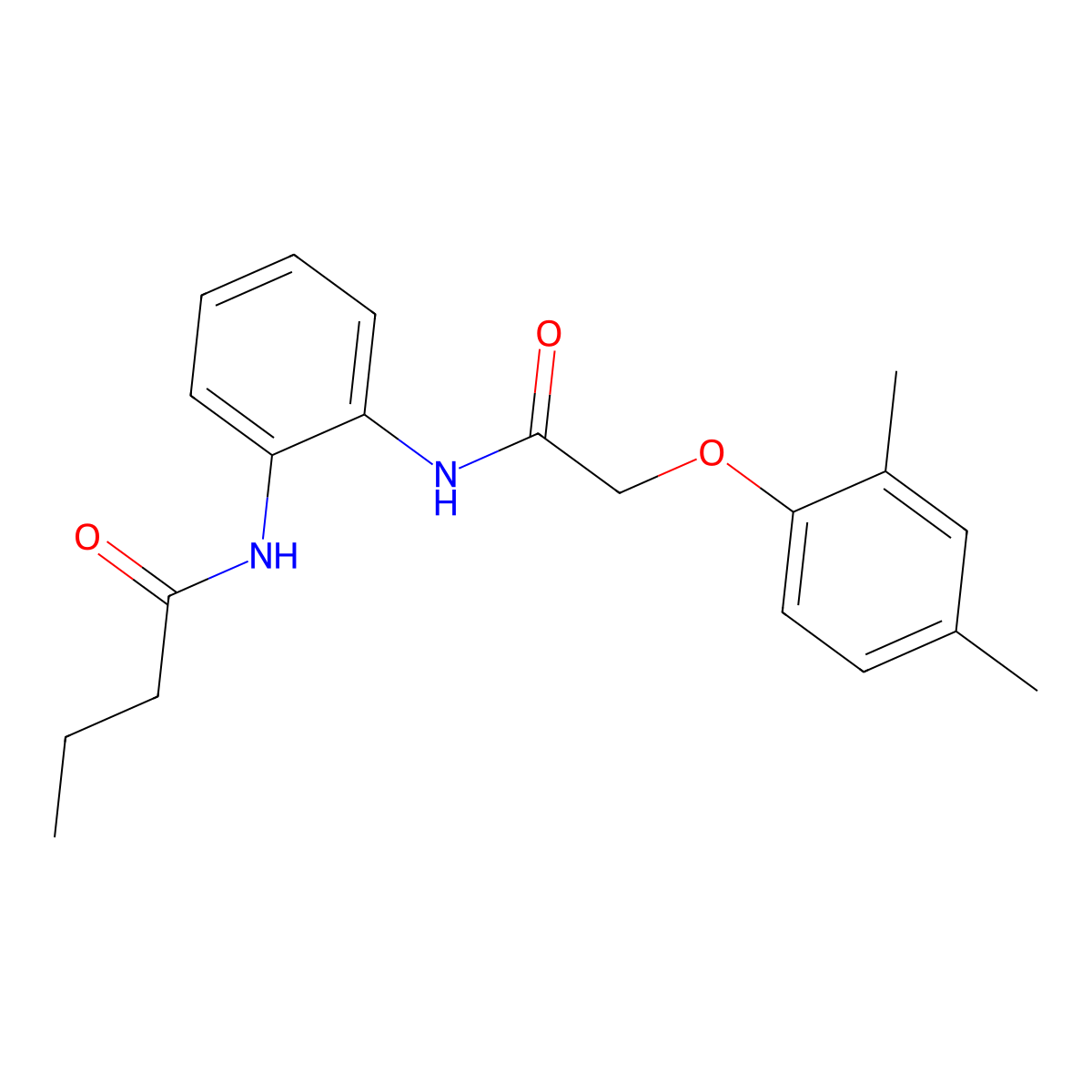 N-(2-{[(2,4-dimethylphenoxy)acetyl]amino}phenyl)butanamide molecular structure, CAS 692769-41-8