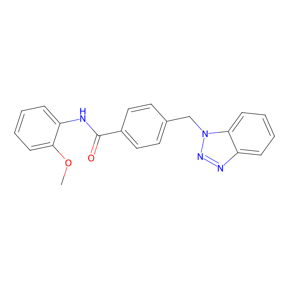 4-(benzotriazol-1-ylmethyl)-N-(2-methoxyphenyl)benzamide molecular structure, CAS 692770-15-3