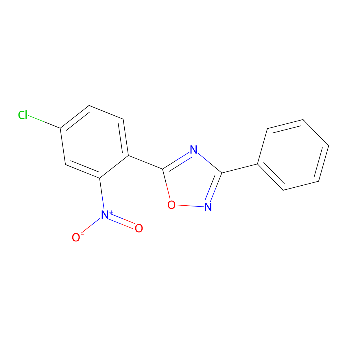 5-(4-Chloro-2-nitrophenyl)-3-phenyl-1,2,4-oxadiazole molecular structure, CAS 692770-16-4