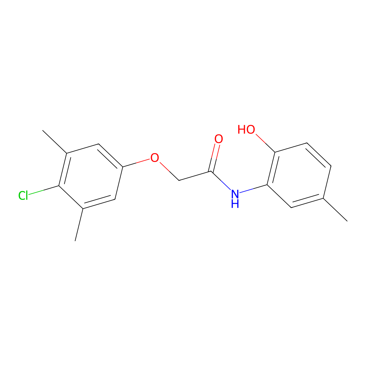 2-(4-chloro-3,5-dimethylphenoxy)-N-(2-hydroxy-5-methylphenyl)acetamide molecular structure, CAS 692770-18-6