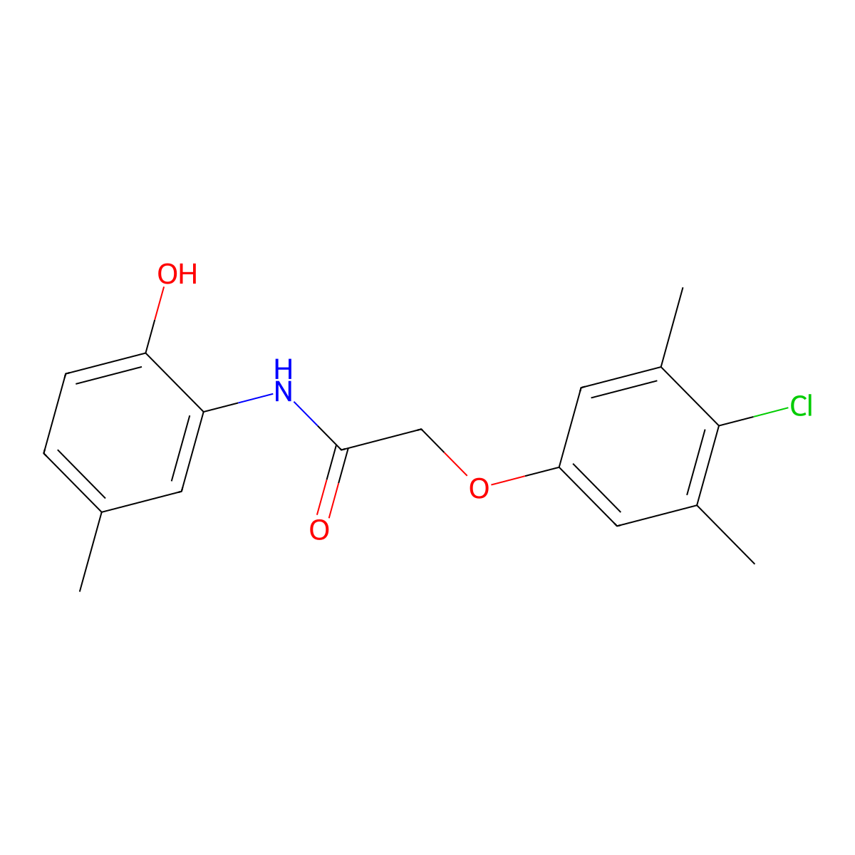2-(4-chloro-3,5-dimethylphenoxy)-N-(2-hydroxy-5-methylphenyl)acetamide molecular structure, CAS 692770-18-6