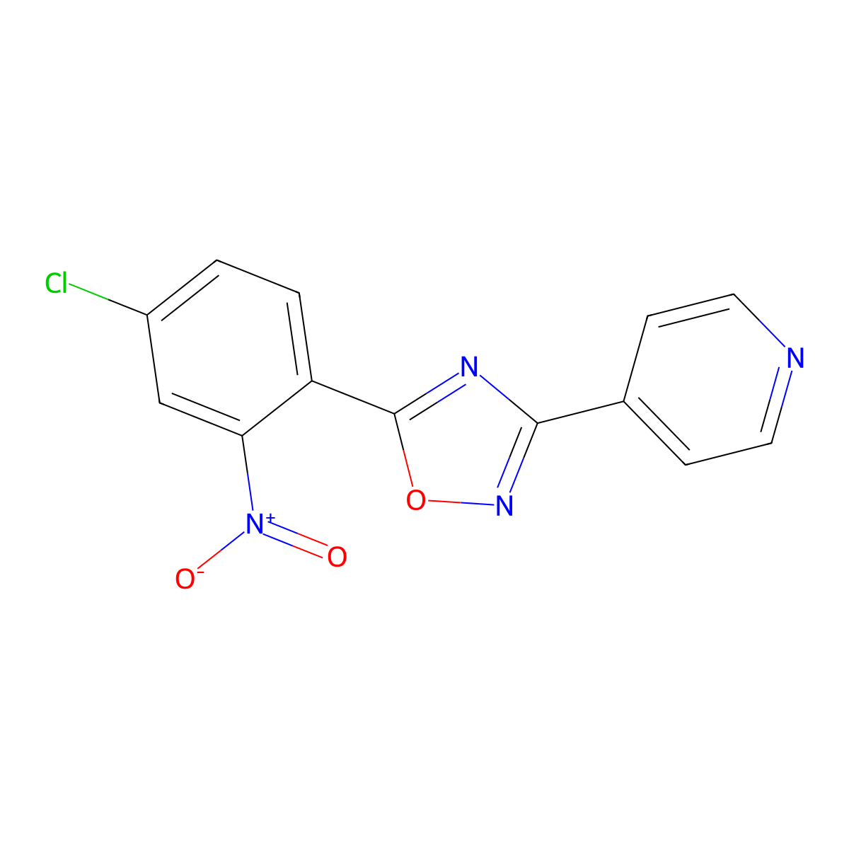 4-[5-(4-Chloro-2-nitrophenyl)-1,2,4-oxadiazol-3-yl]pyridine molecular structure, CAS 692770-24-4
