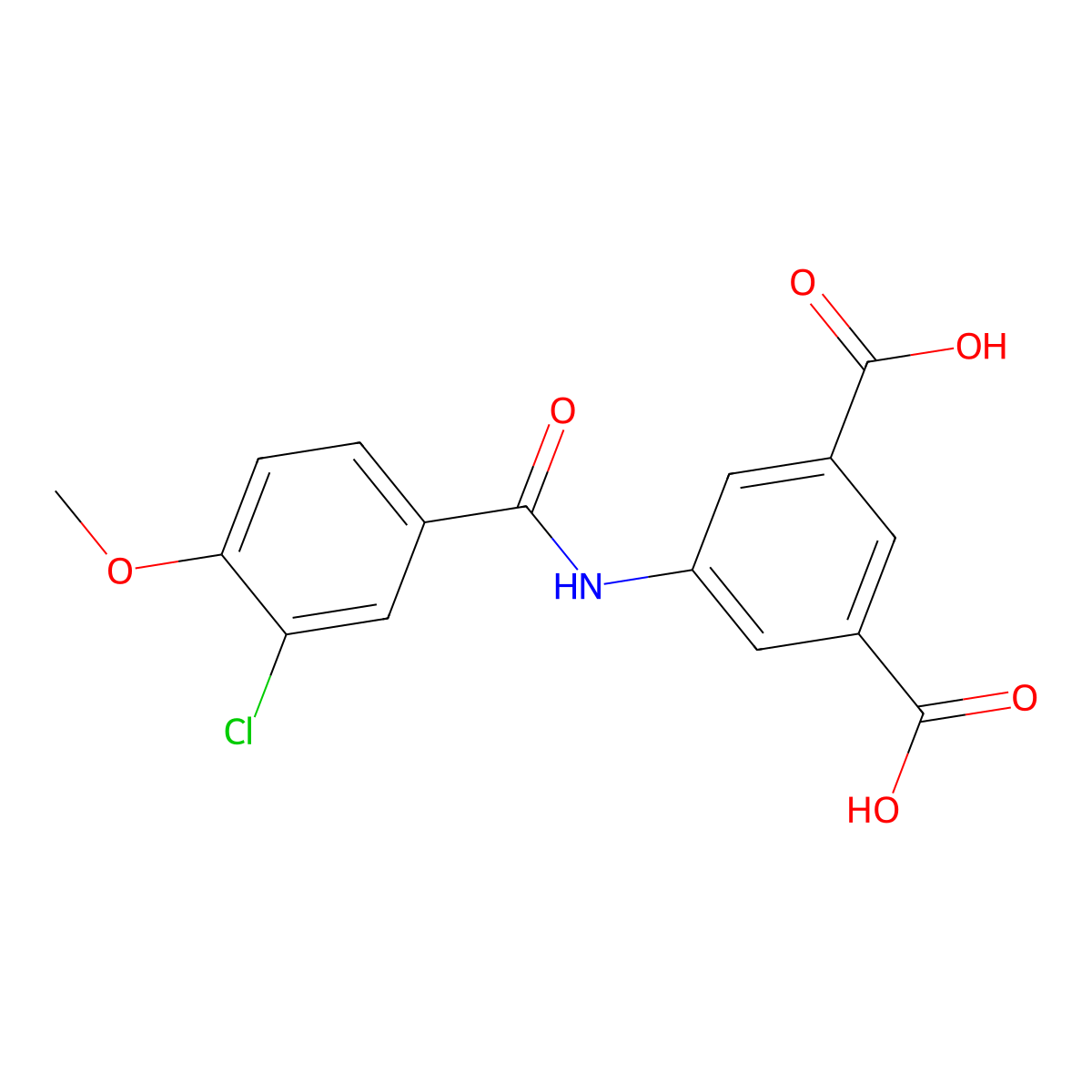 5-[(3-Chloro-4-methoxybenzoyl)amino]isophthalic acid molecular structure, CAS 692770-31-3