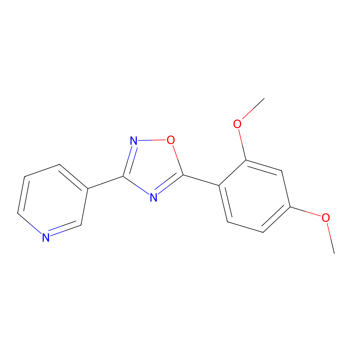 5-(2,4-Dimethoxyphenyl)-3-pyridin-3-yl-1,2,4-oxadiazole molecular structure, CAS 692770-43-7