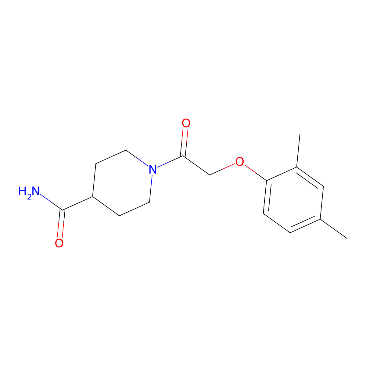 1-[2-(2,4-Dimethylphenoxy)acetyl]piperidine-4-carboxamide molecular structure, CAS 692770-68-6