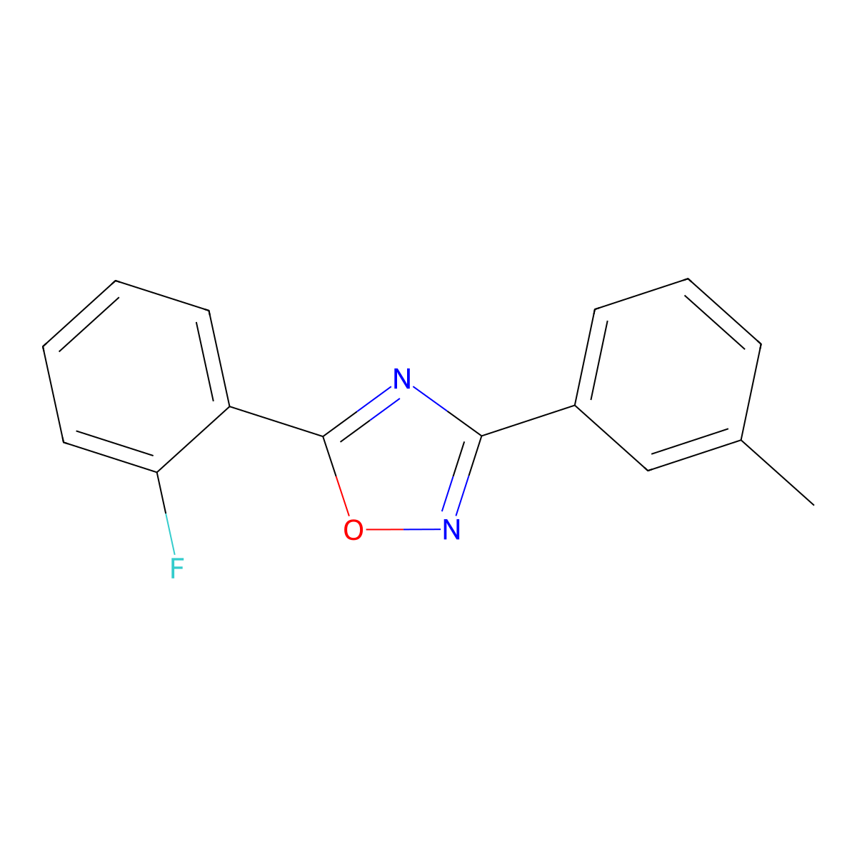 5-(2-Fluorophenyl)-3-(3-methylphenyl)-1,2,4-oxadiazole molecular structure, CAS 692771-01-0