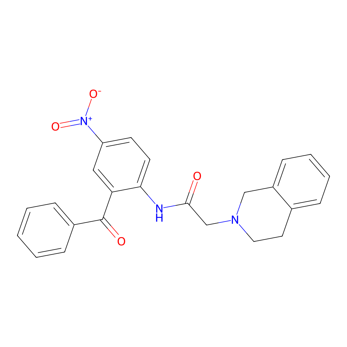 N-(2-benzoyl-4-nitrophenyl)-2-(3,4-dihydro-1H-isoquinolin-2-yl)acetamide molecular structure, CAS 692771-26-9