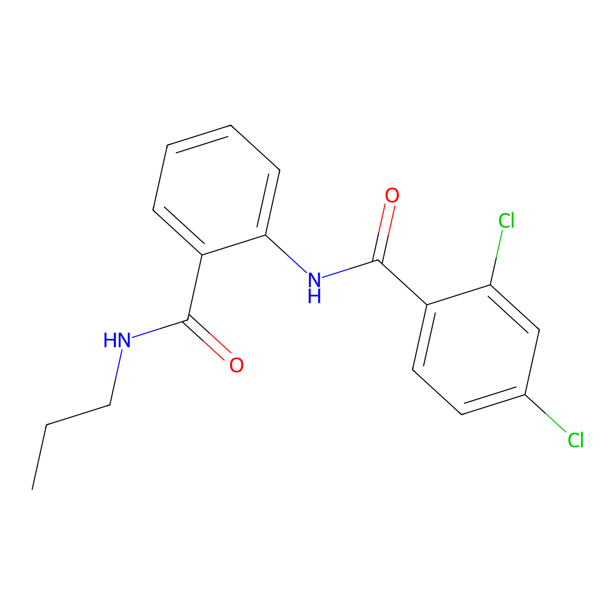 2,4-dichloro-N-[2-(propylcarbamoyl)phenyl]benzamide molecular structure, CAS 692771-44-1