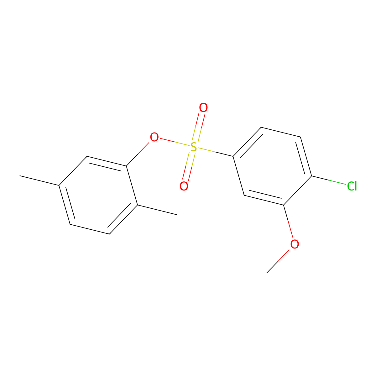 2,5-Dimethylphenyl 4-chloro-3-methoxybenzenesulfonate molecular structure, CAS 692771-50-9