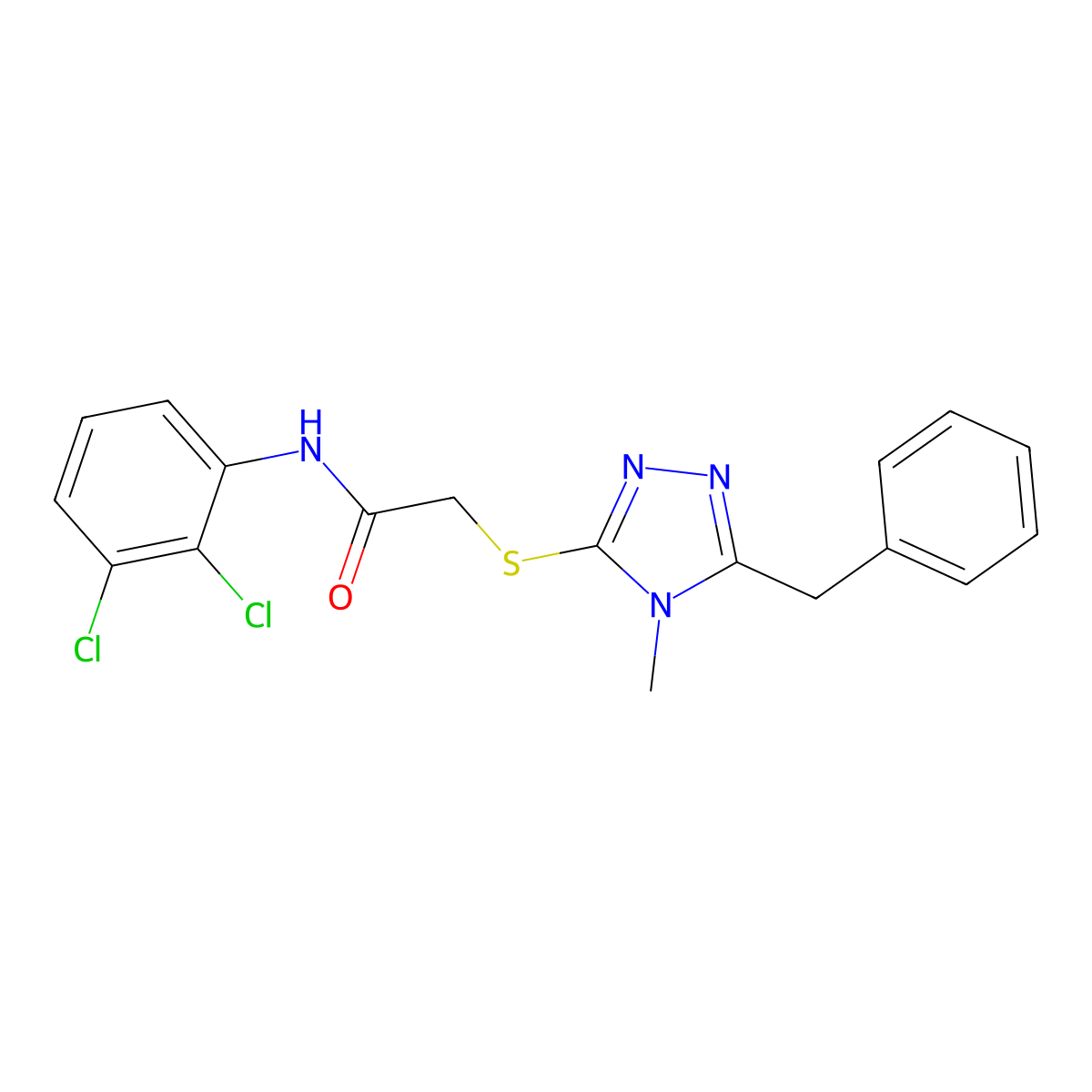 2-[(5-benzyl-4-methyl-1,2,4-triazol-3-yl)sulfanyl]-N-(2,3-dichlorophenyl)acetamide molecular structure, CAS 692771-61-2