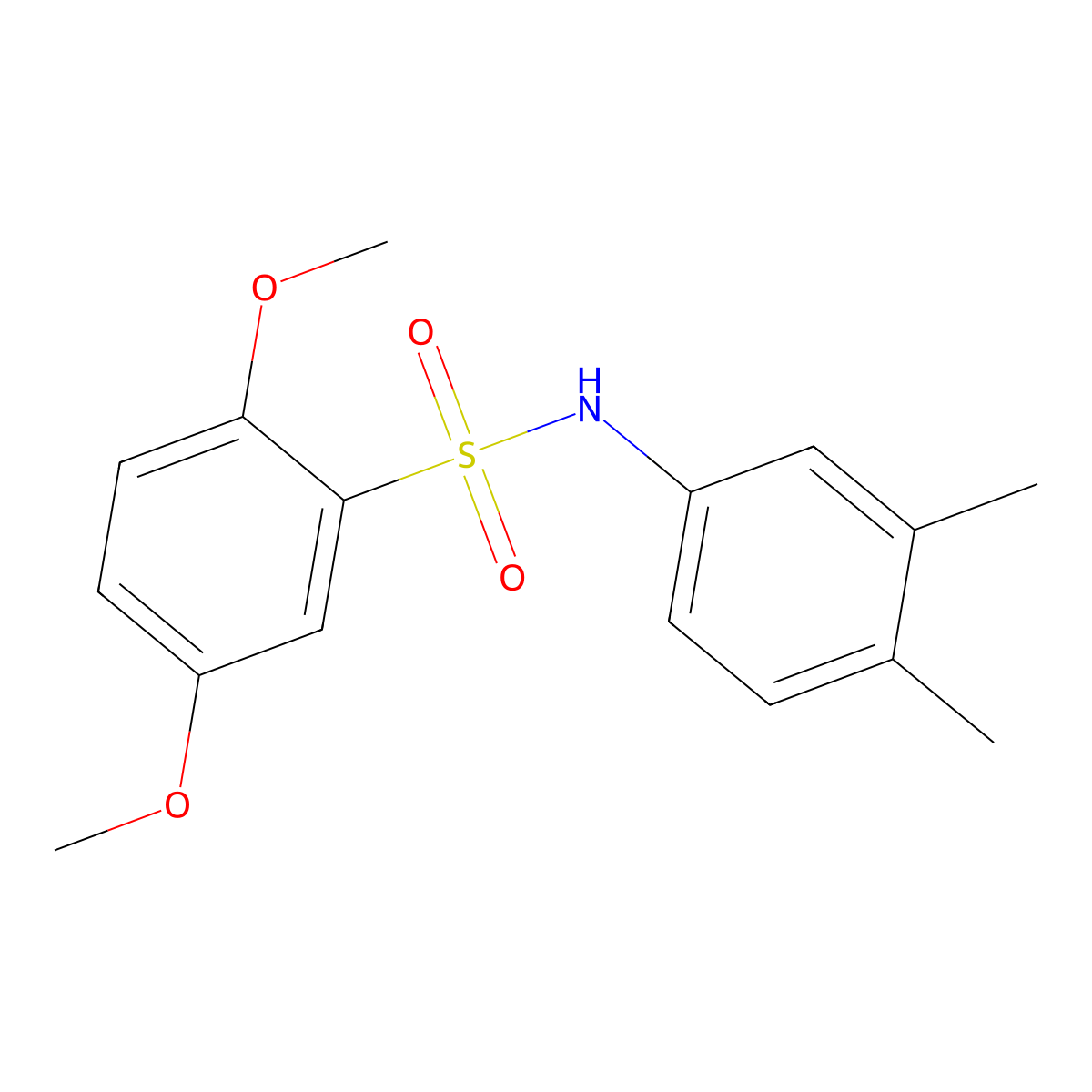 N-(3,4-dimethylphenyl)-2,5-dimethoxybenzenesulfonamide molecular structure, CAS 692771-72-5