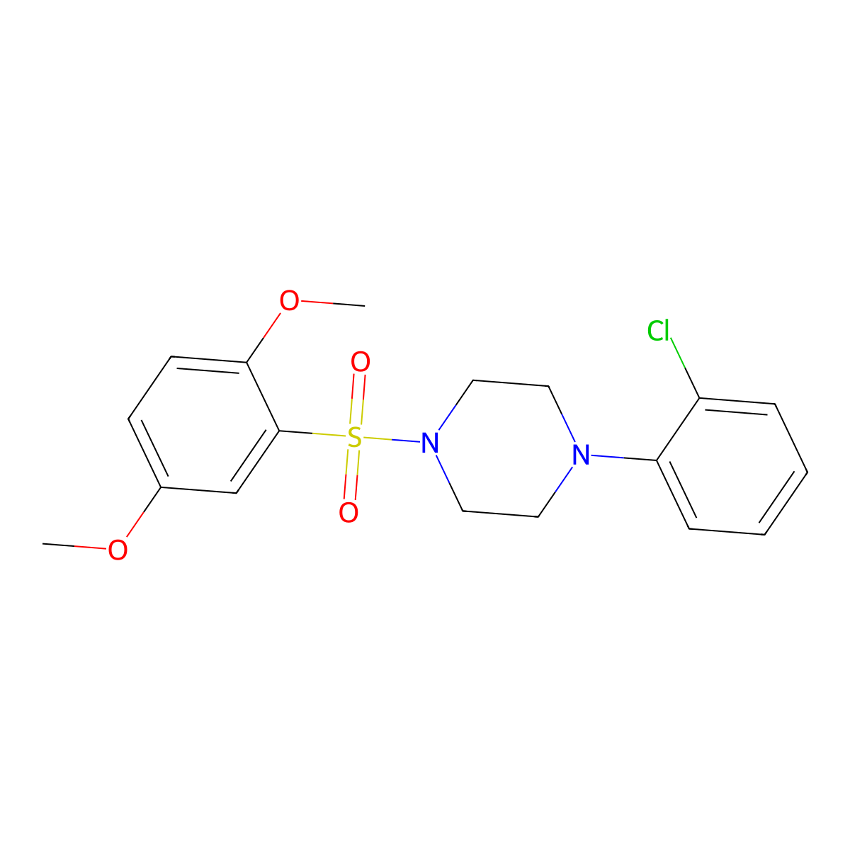 1-(2-Chlorophenyl)-4-(2,5-dimethoxybenzenesulfonyl)piperazine molecular structure, CAS 692771-80-5