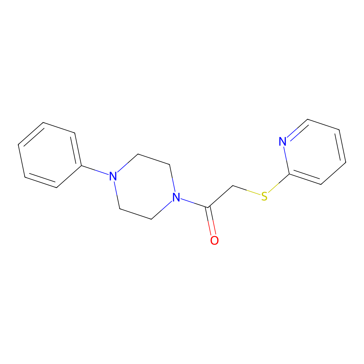 1-(4-Phenylpiperazin-1-yl)-2-(pyridin-2-ylsulfanyl)ethanone molecular structure, CAS 692772-09-1