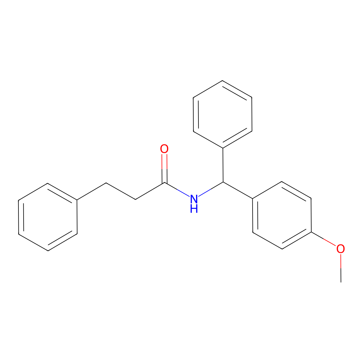N-[(4-methoxyphenyl)(phenyl)methyl]-3-phenylpropanamide molecular structure, CAS 692772-22-8