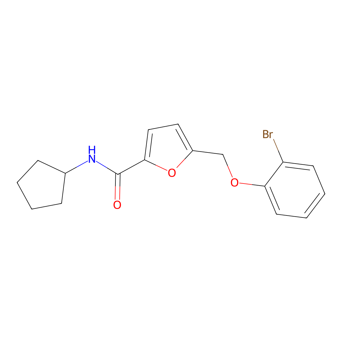 5-[(2-bromophenoxy)methyl]-N-cyclopentylfuran-2-carboxamide molecular structure, CAS 692773-43-6