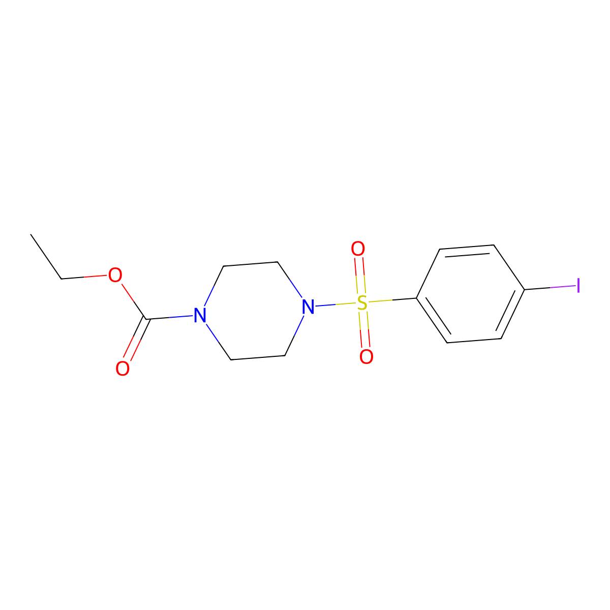 Ethyl 4-[(4-iodophenyl)sulfonyl]piperazinecarboxylate molecular structure, CAS 692773-55-0