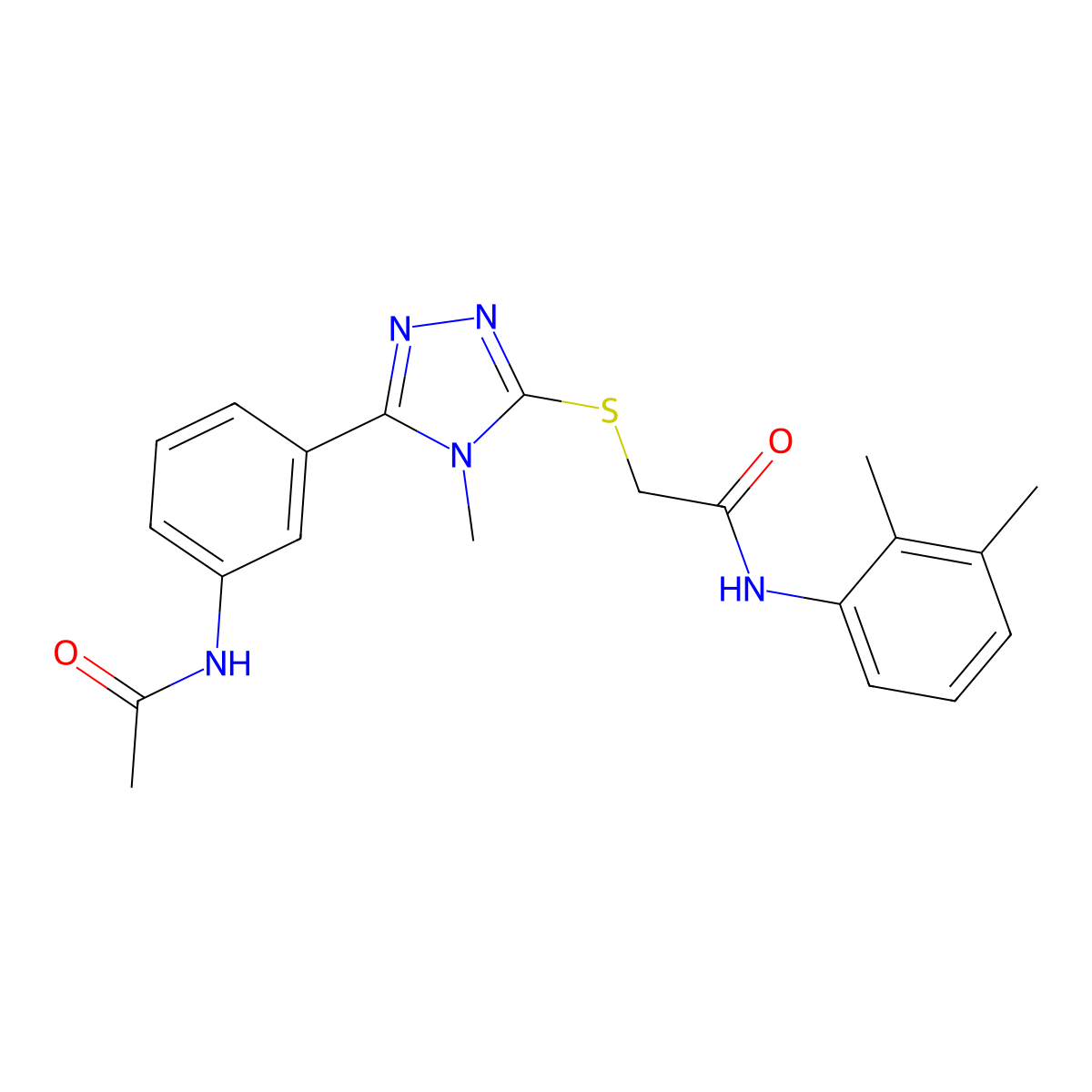 2-[[5-(3-acetamidophenyl)-4-methyl-1,2,4-triazol-3-yl]sulfanyl]-N-(2,3-dimethylphenyl)acetamide molecular structure, CAS 692773-60-7