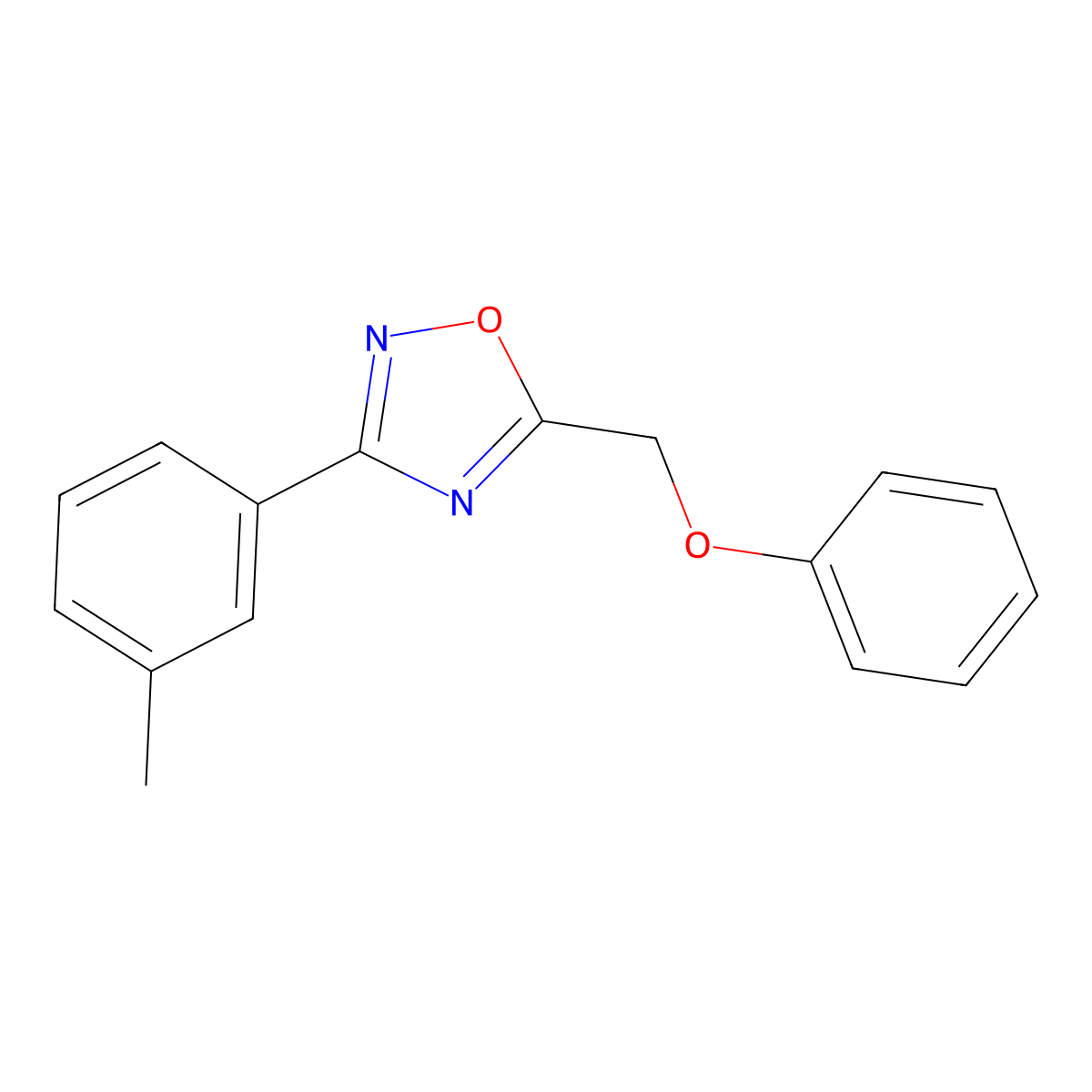 3-(3-Methylphenyl)-5-(phenoxymethyl)-1,2,4-oxadiazole molecular structure, CAS 692773-63-0