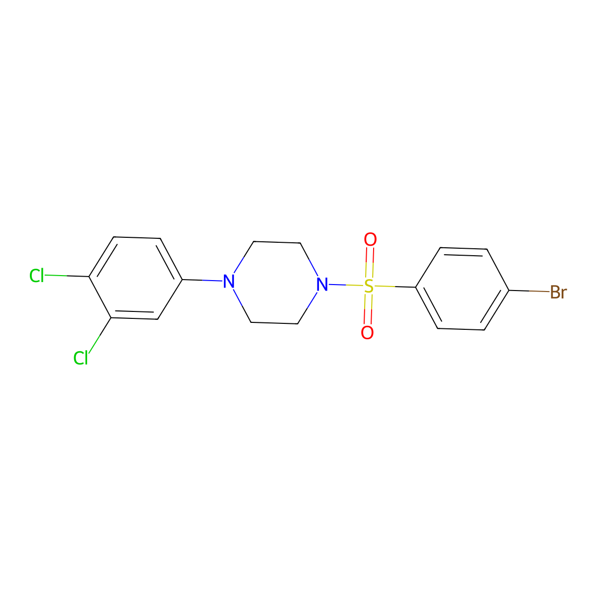 1-(4-Bromobenzenesulfonyl)-4-(3,4-dichlorophenyl)piperazine molecular structure, CAS 692773-75-4