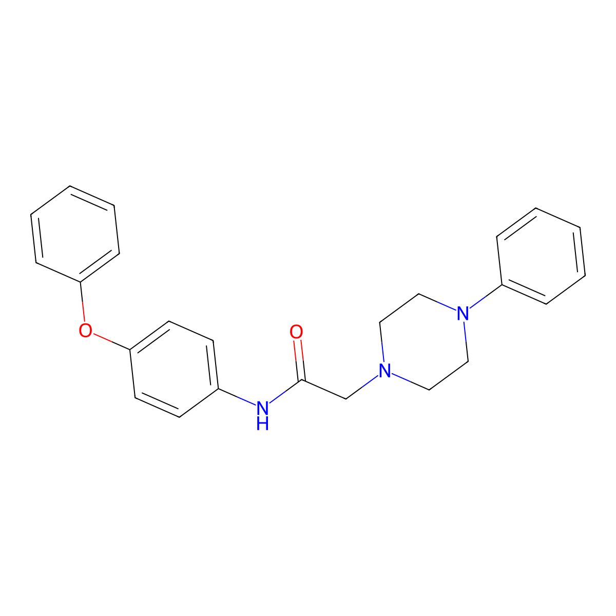N-(4-phenoxyphenyl)-2-(4-phenylpiperazin-1-yl)acetamide molecular structure, CAS 692773-82-3