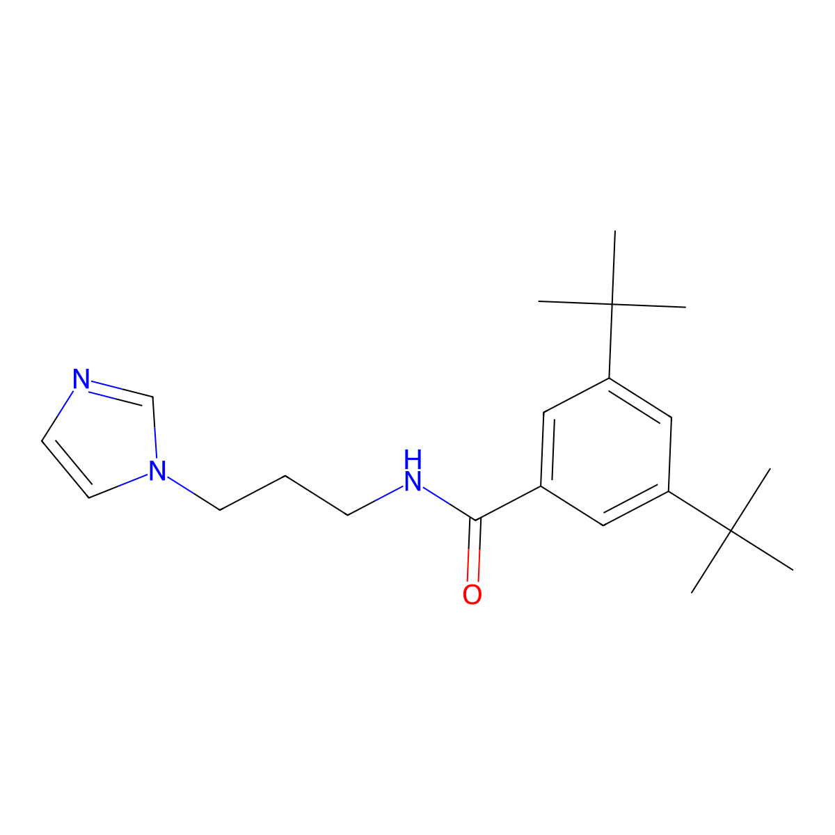 3,5-di-tert-butyl-N-[3-(1H-imidazol-1-yl)propyl]benzamide molecular structure, CAS 692773-86-7