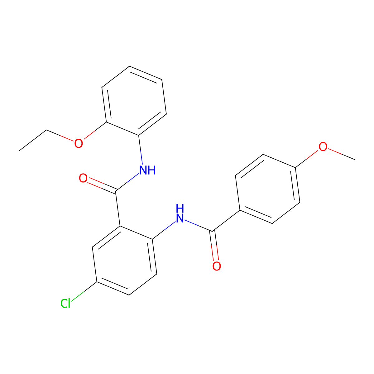 5-chloro-N-(2-ethoxyphenyl)-2-[(4-methoxybenzoyl)amino]benzamide molecular structure, CAS 692774-37-1