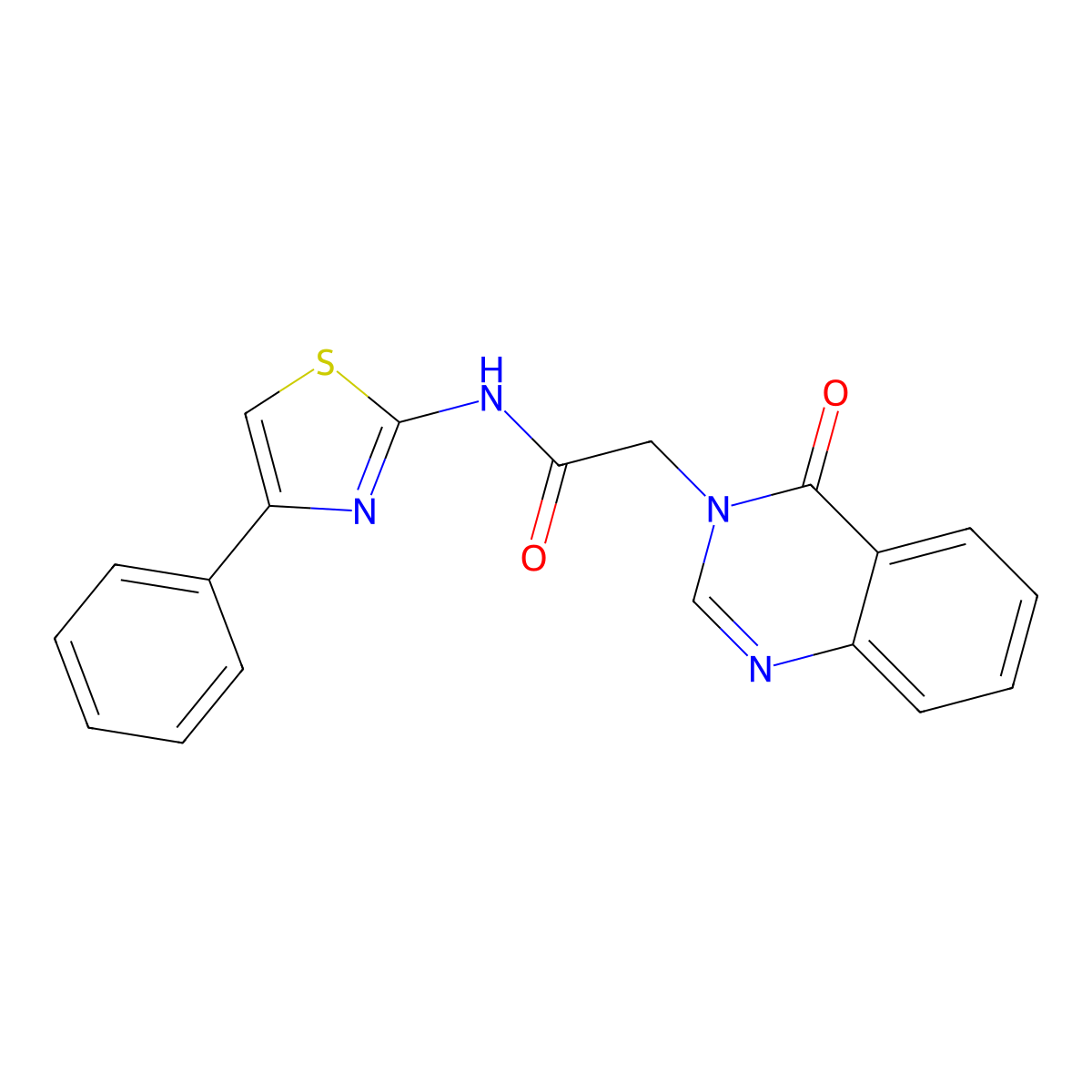 2-(4-oxoquinazolin-3-yl)-N-(4-phenyl-1,3-thiazol-2-yl)acetamide molecular structure, CAS 692774-66-6