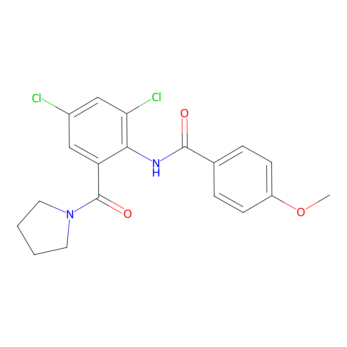 N-[2,4-dichloro-6-(pyrrolidine-1-carbonyl)phenyl]-4-methoxybenzamide molecular structure, CAS 692774-93-9