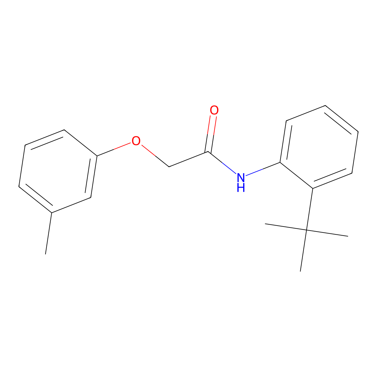 N-(2-tert-butylphenyl)-2-(3-methylphenoxy)acetamide molecular structure, CAS 692775-07-8