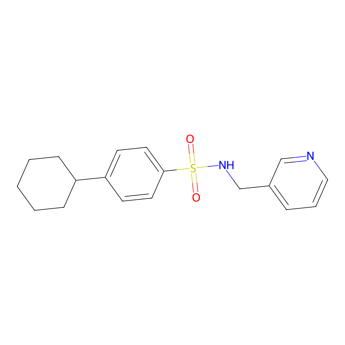 [(4-Cyclohexylphenyl)sulfonyl](3-pyridylmethyl)amine molecular structure, CAS 692775-45-4
