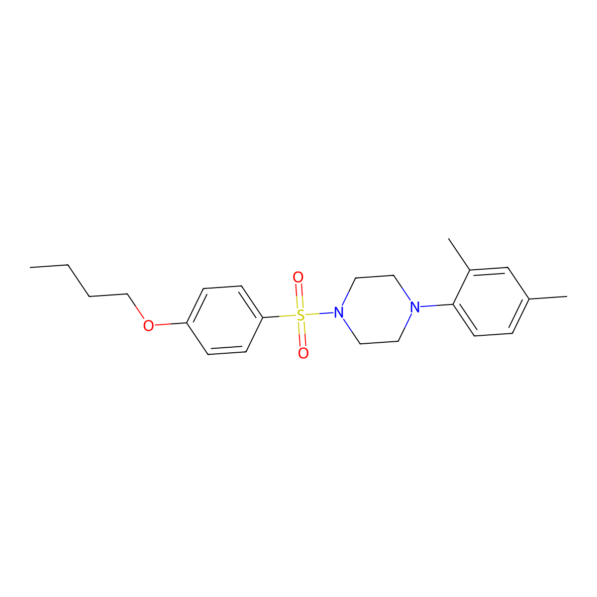 1-(4-Butoxybenzenesulfonyl)-4-(2,4-dimethylphenyl)piperazine molecular structure, CAS 692775-57-8