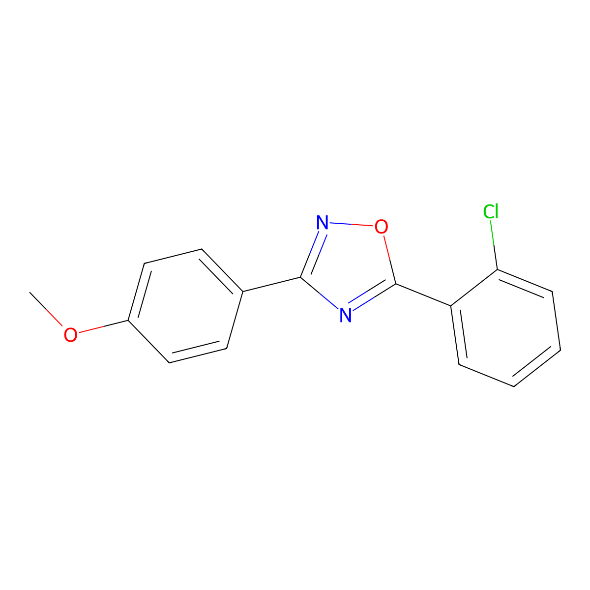5-(2-Chlorophenyl)-3-(4-methoxyphenyl)-1,2,4-oxadiazole molecular structure, CAS 692775-70-5