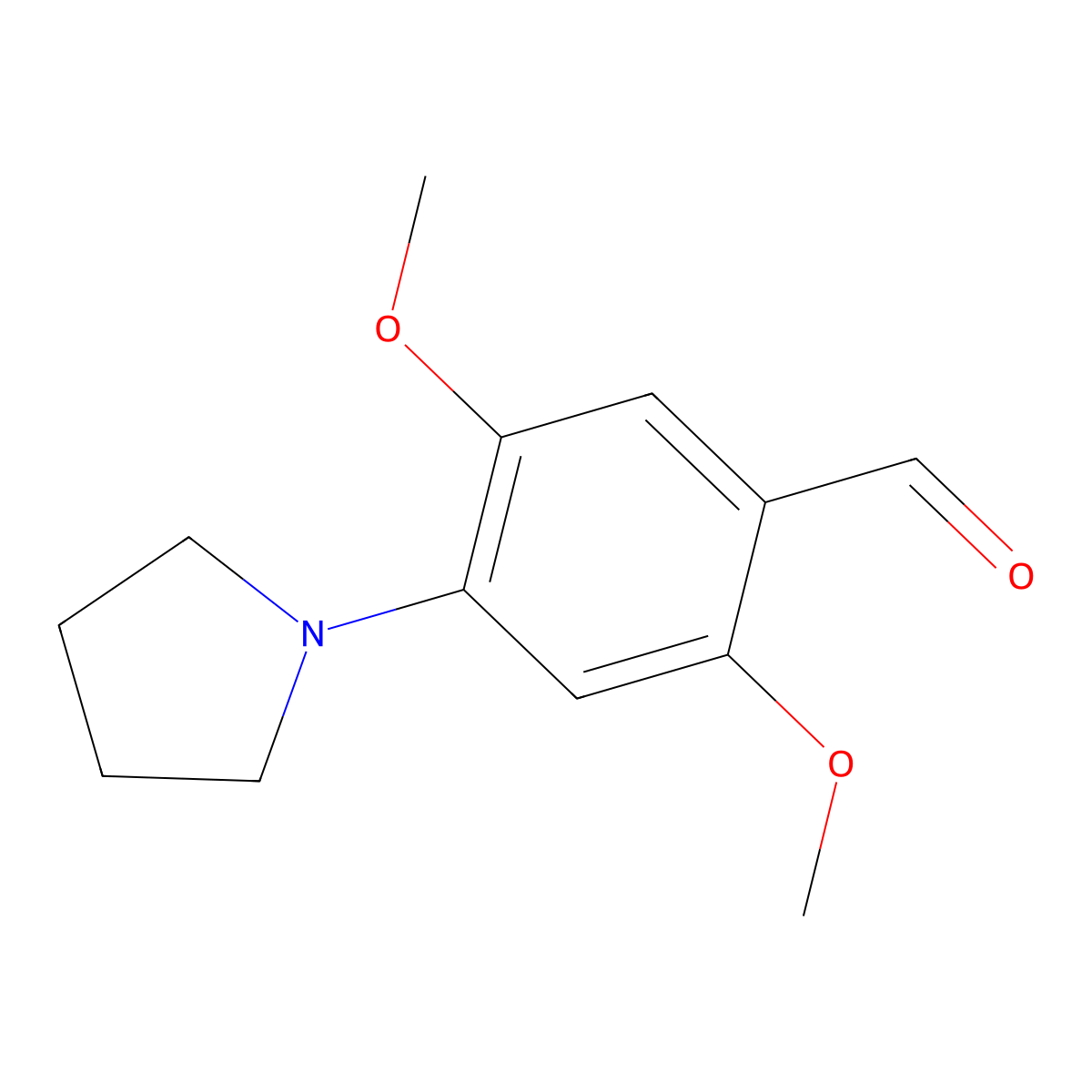 2,5-Dimethoxy-4-(pyrrolidin-1-yl)benzaldehyde molecular structure, CAS 692775-87-4