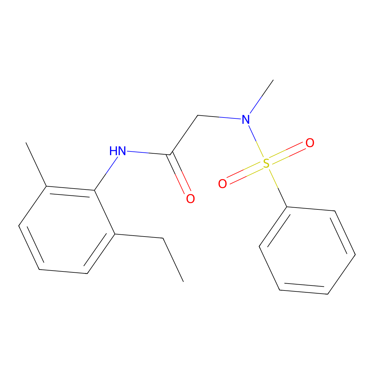 2-[benzenesulfonyl(methyl)amino]-N-(2-ethyl-6-methylphenyl)acetamide molecular structure, CAS 692775-88-5