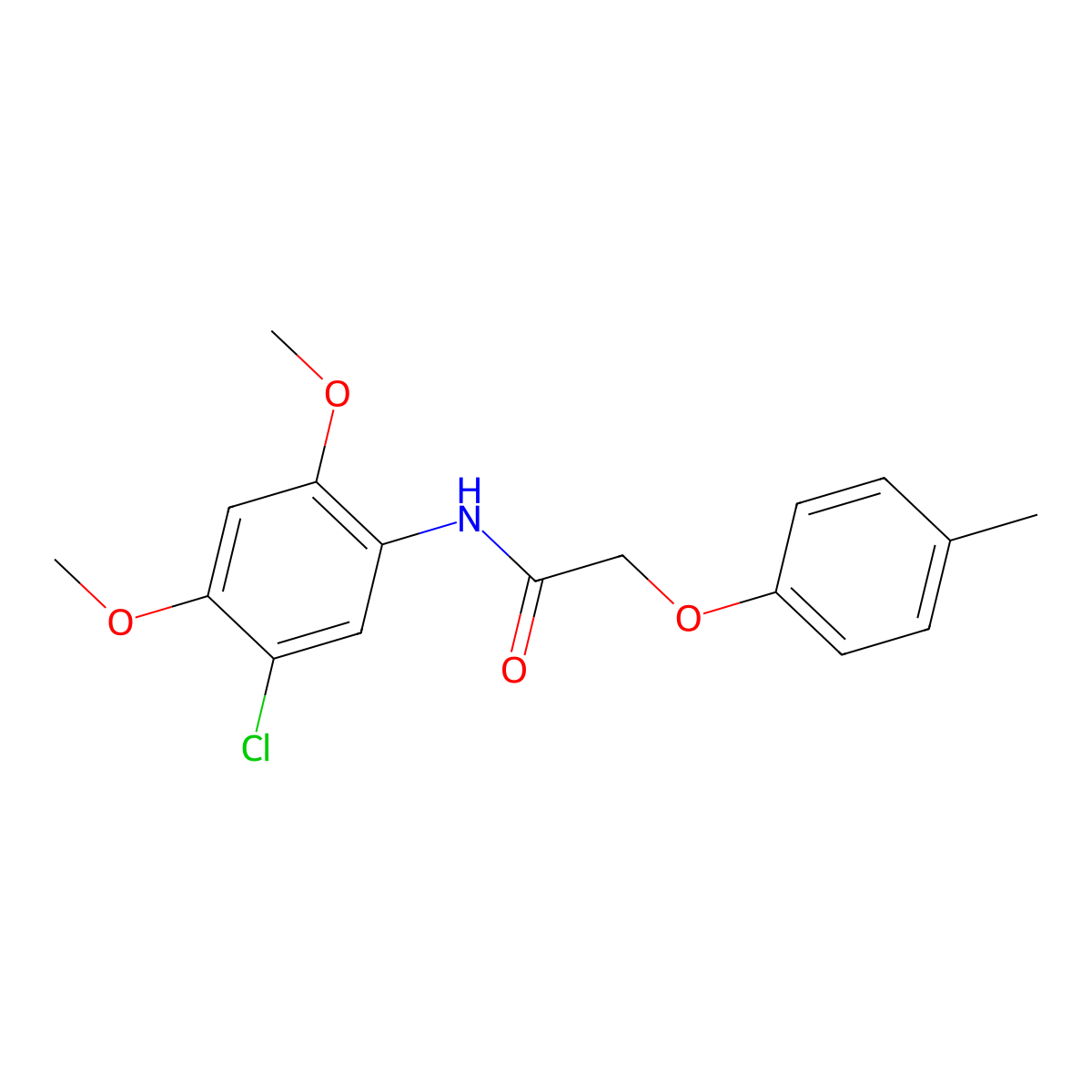 N-(5-chloro-2,4-dimethoxyphenyl)-2-(4-methylphenoxy)acetamide molecular structure, CAS 692775-89-6
