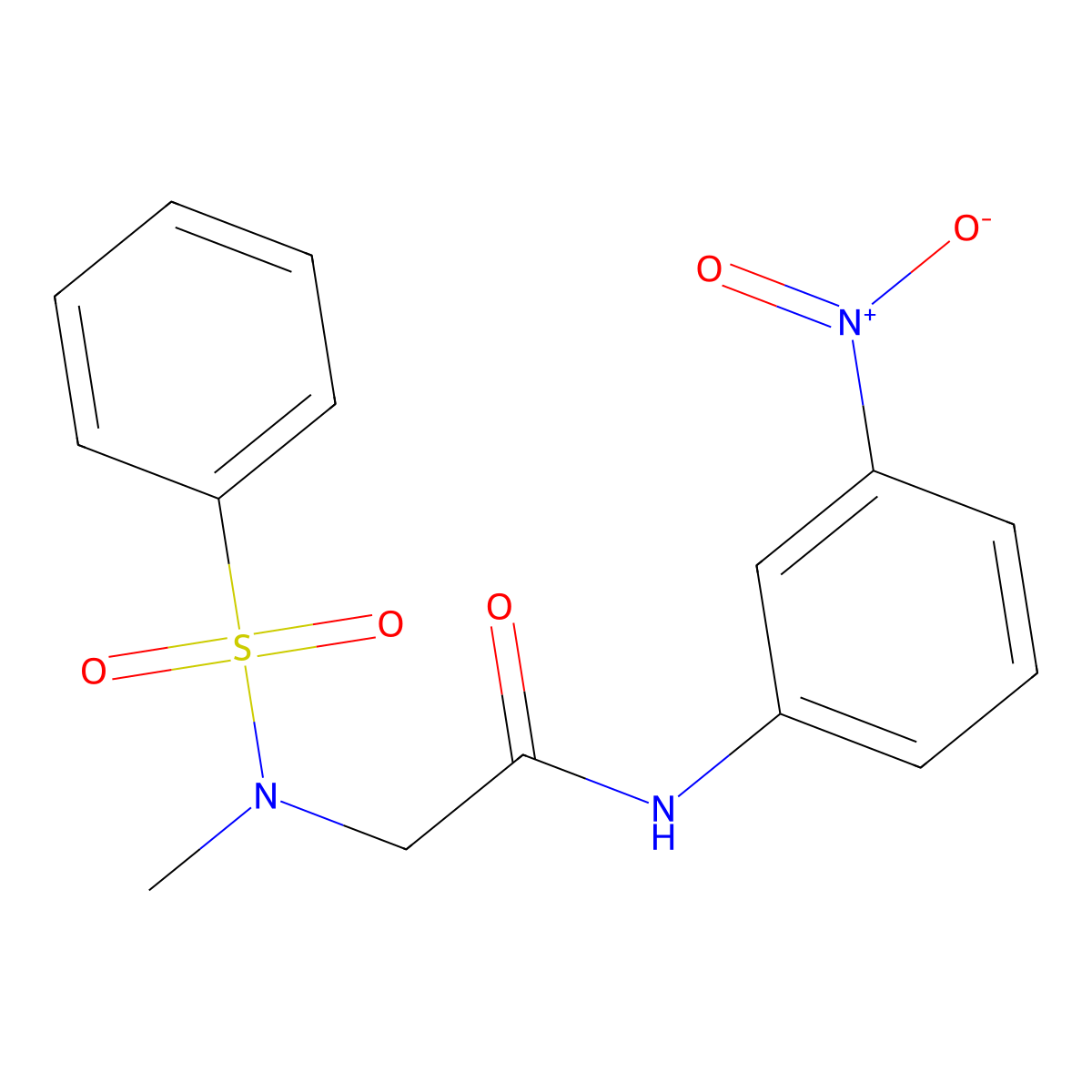 2-[benzenesulfonyl(methyl)amino]-N-(3-nitrophenyl)acetamide molecular structure, CAS 692776-12-8