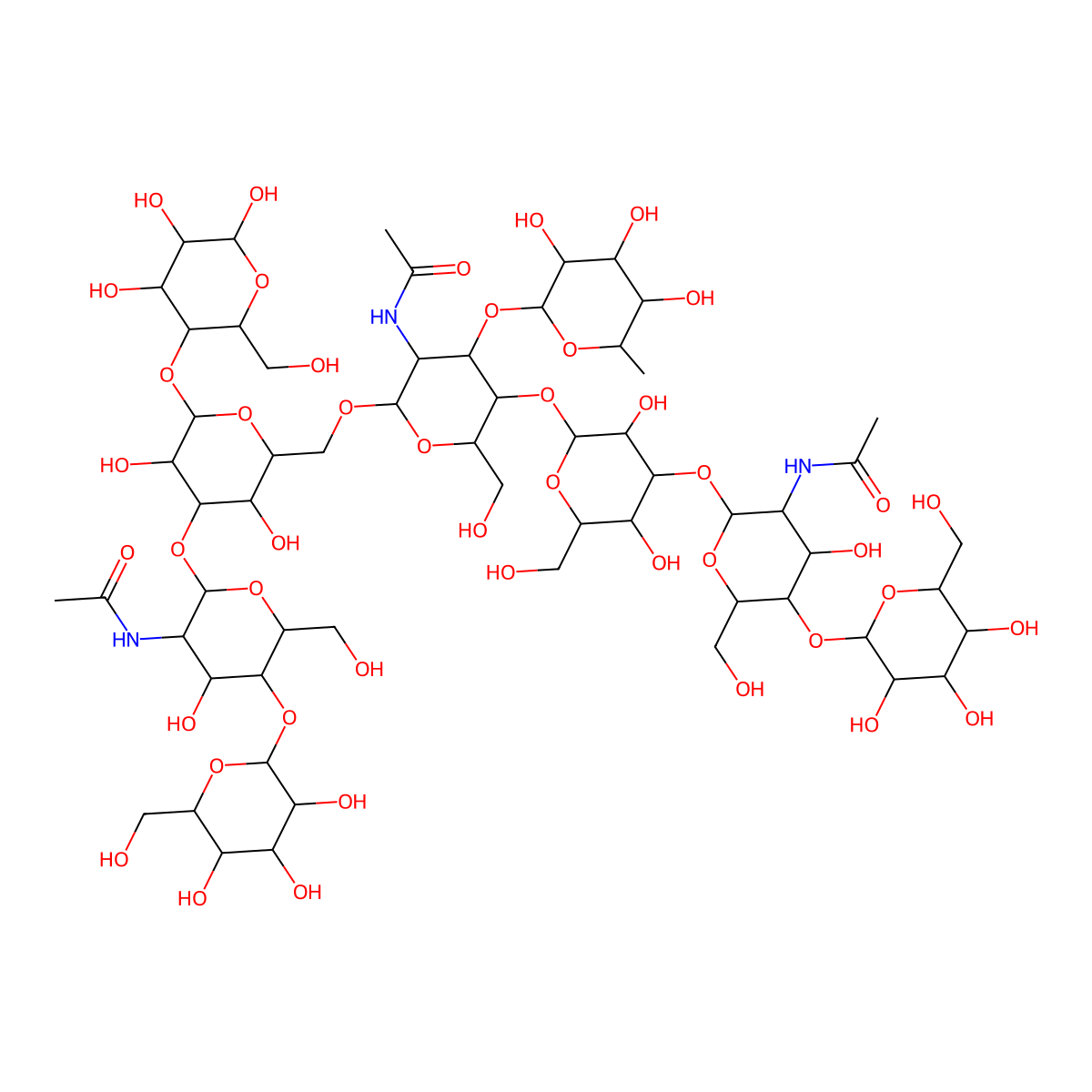 Monofucosyl (1-3)-iso-lacto-N-octaose molecular structure, CAS 692776-59-3