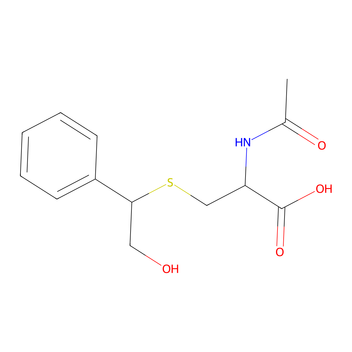 N-Acetyl-S-(2-hydroxy-1-phenylethyl)-L-cysteine molecular structure, CAS 69278-53-1