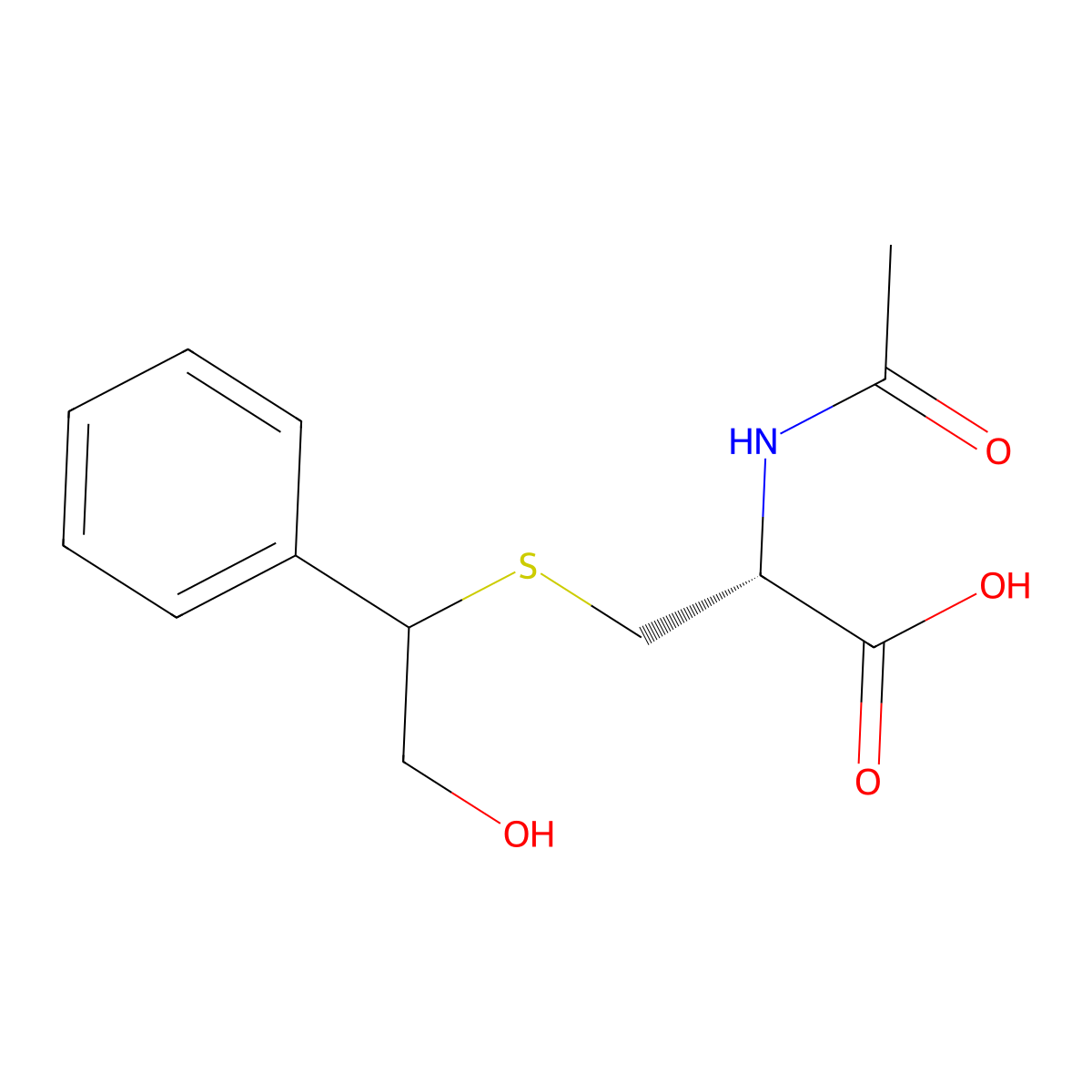 N-Acetyl-S-(2-hydroxy-1-phenylethyl)-L-cysteine molecular structure, CAS 69278-53-1