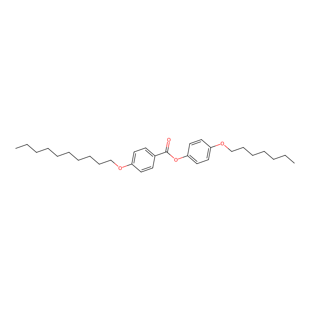 4-(Heptyloxy)phenyl 4-(decyloxy)benzoate molecular structure, CAS 69280-97-3