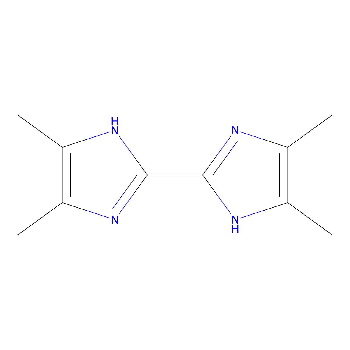 4,4',5,5'-Tetramethyl-2,2'-bisimidazole molecular structure, CAS 69286-06-2