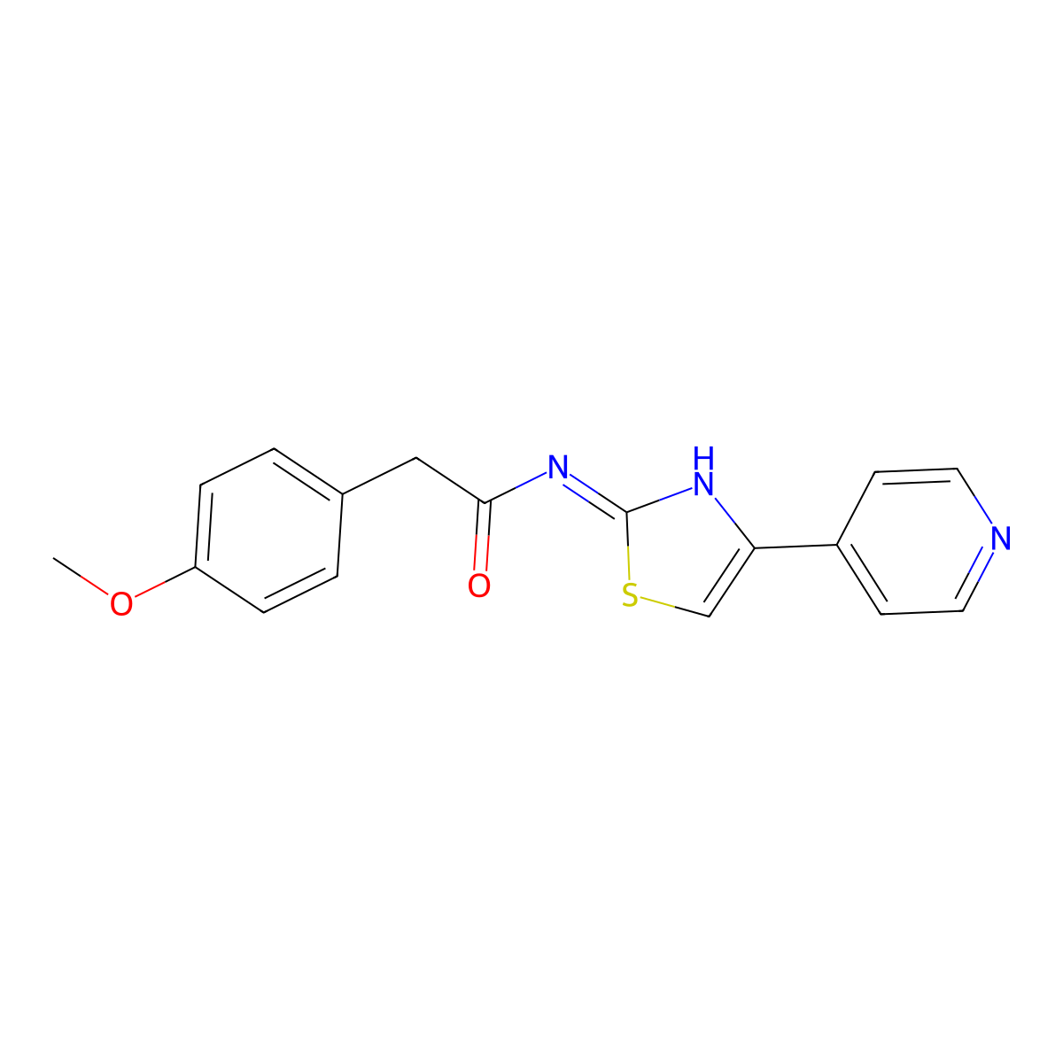 2-(4-methoxyphenyl)-N-(4-(pyridin-4-yl)thiazol-2-yl)acetamide molecular structure, CAS 692869-38-8