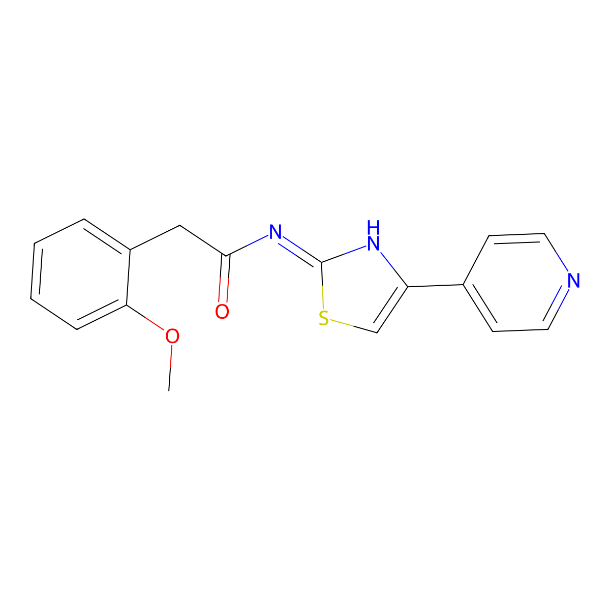 2-(2-methoxyphenyl)-N-(4-(pyridin-4-yl)thiazol-2-yl)acetamide molecular structure, CAS 692870-97-6