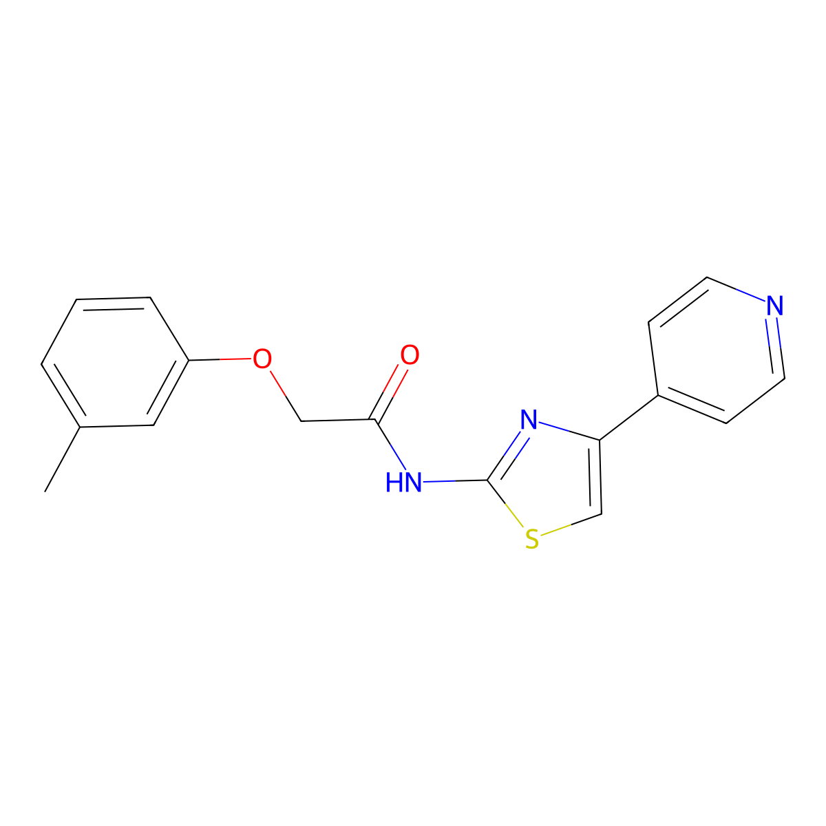 N-(4-(pyridin-4-yl)thiazol-2-yl)-2-(m-tolyloxy)acetamide molecular structure, CAS 692875-60-8