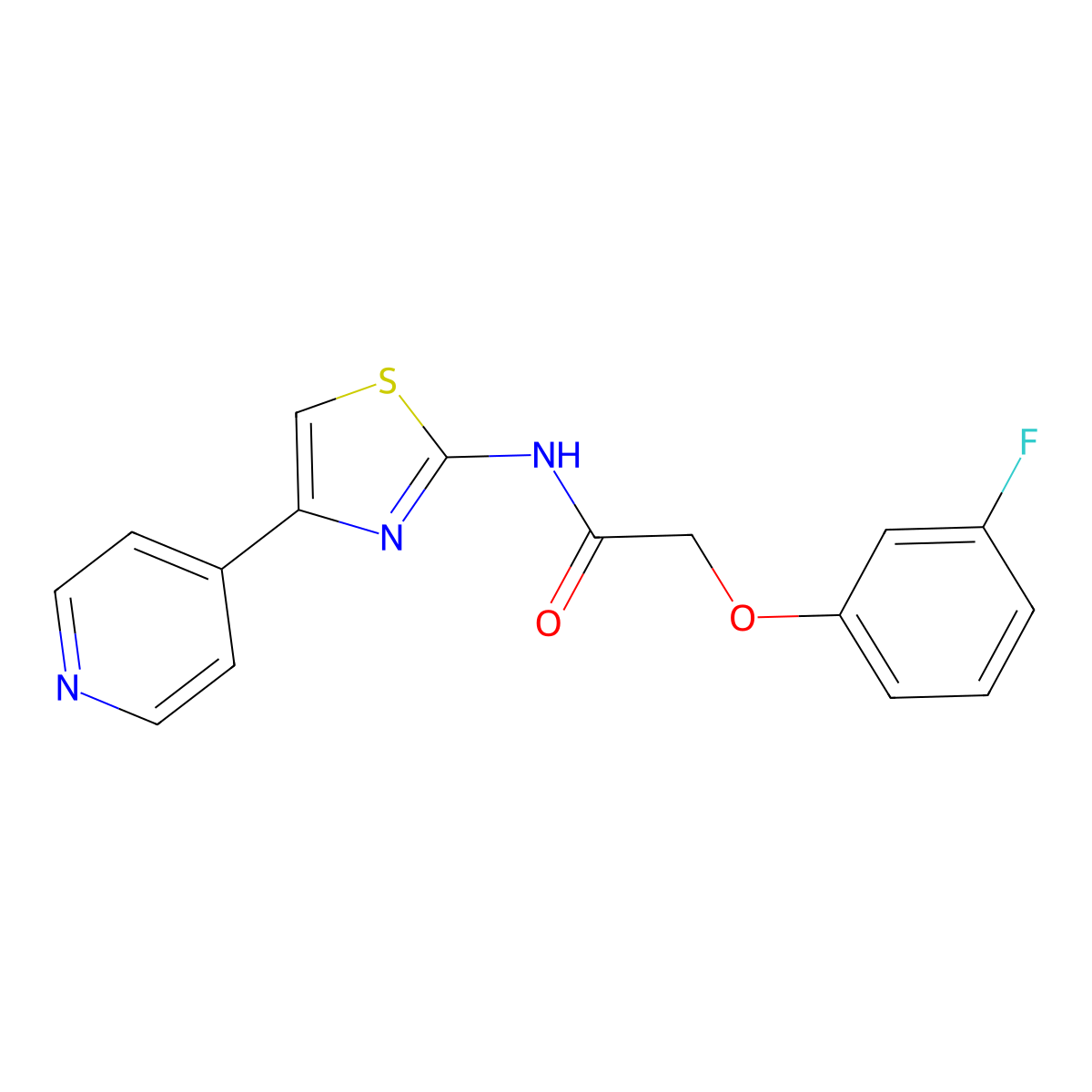 2-(3-fluorophenoxy)-N-(4-(pyridin-4-yl)thiazol-2-yl)acetamide molecular structure, CAS 692878-18-5