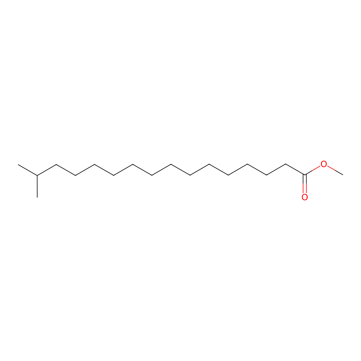 Methyl 15-methylhexadecanoate molecular structure, CAS 6929-04-0