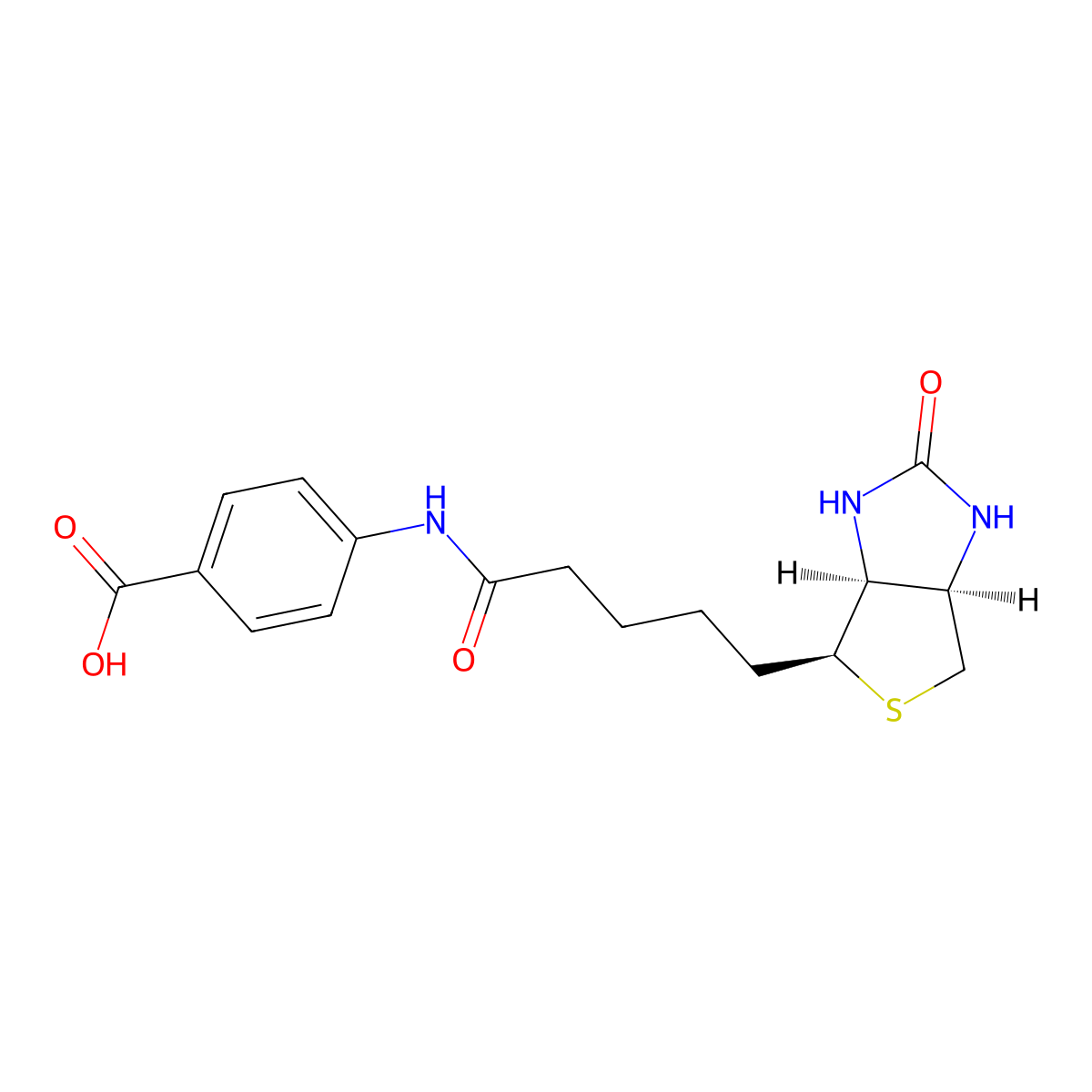 N-biotinyl-4-aminobenzoic acid molecular structure, CAS 6929-40-4