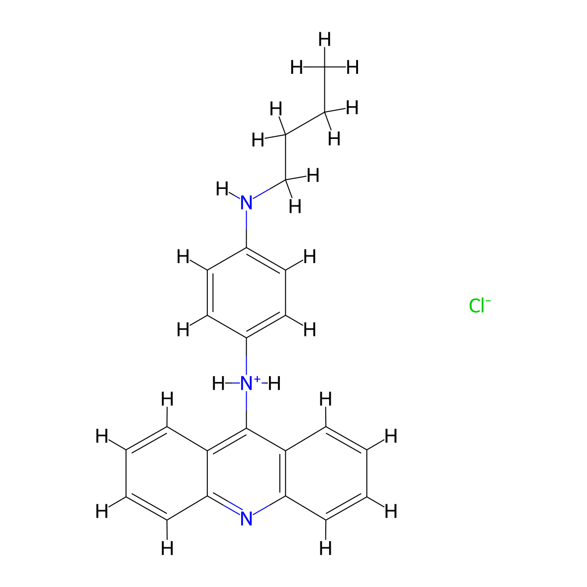 9-(p-(Butylamino)anilino)acridine hydrochloride molecular structure, CAS 69292-84-8
