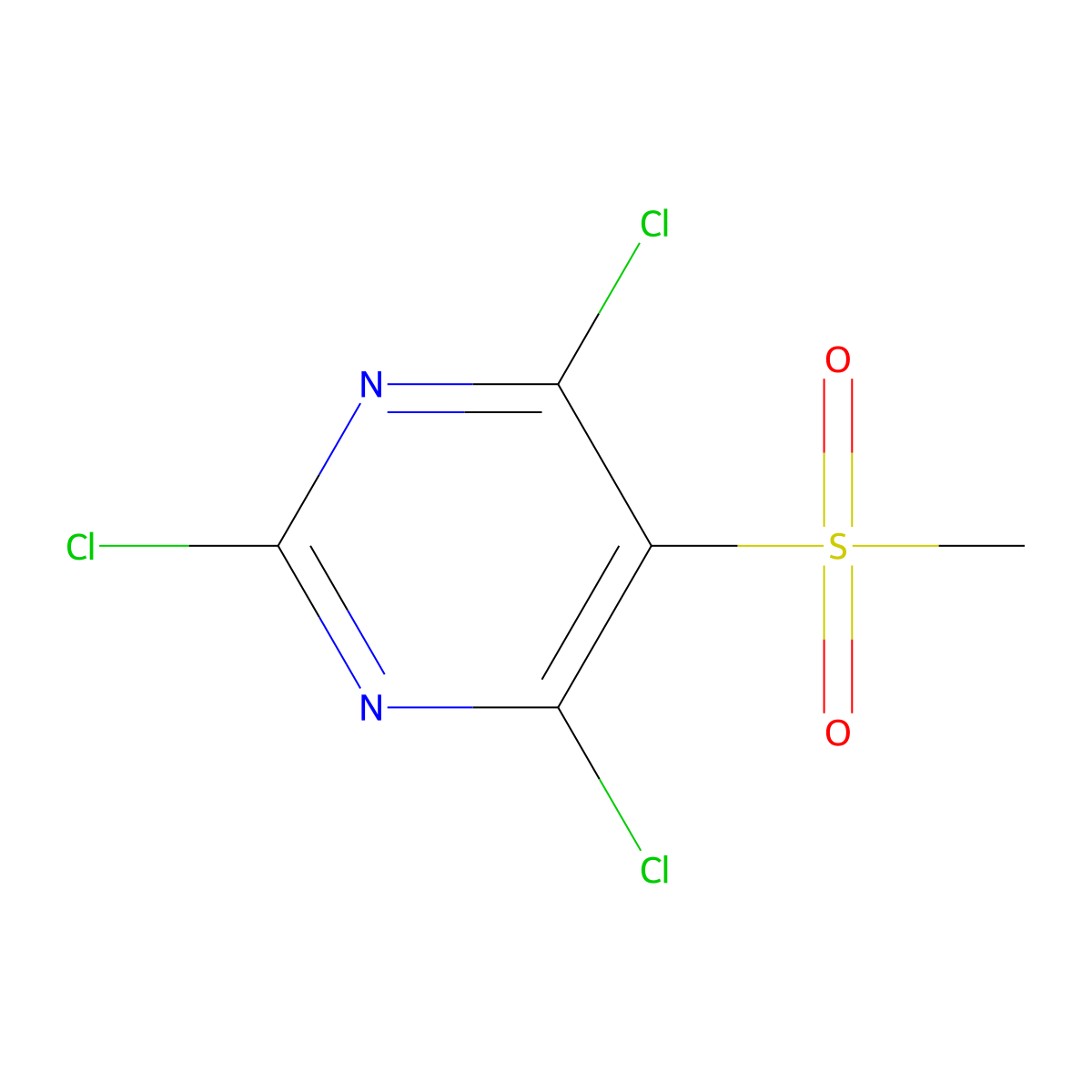 2,4,6-Trichloro-5-(methylsulfonyl)pyrimidine molecular structure, CAS 69293-47-6